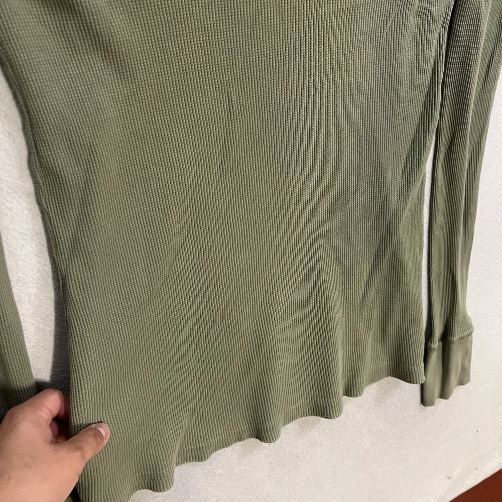 Vintage Anonymous Venice Big Bad Man Thermal Shirt Adult Size Large Green STAINS